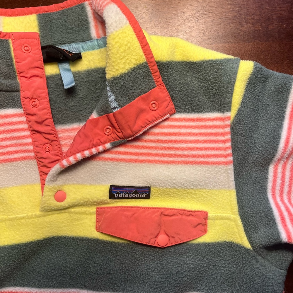 Patagonia Synchilla Fleece Jacket Coral, Yellow, Gray, Cream
